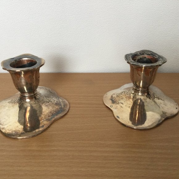 Pair vintage W D & Co silver plated candlestick holders 18/96 limited edition - Picture 2 of 6